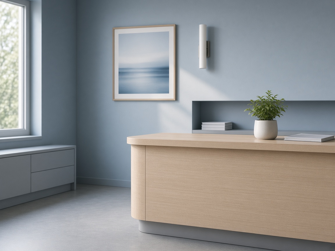 Quiet reception corner of the Quincy eye practice